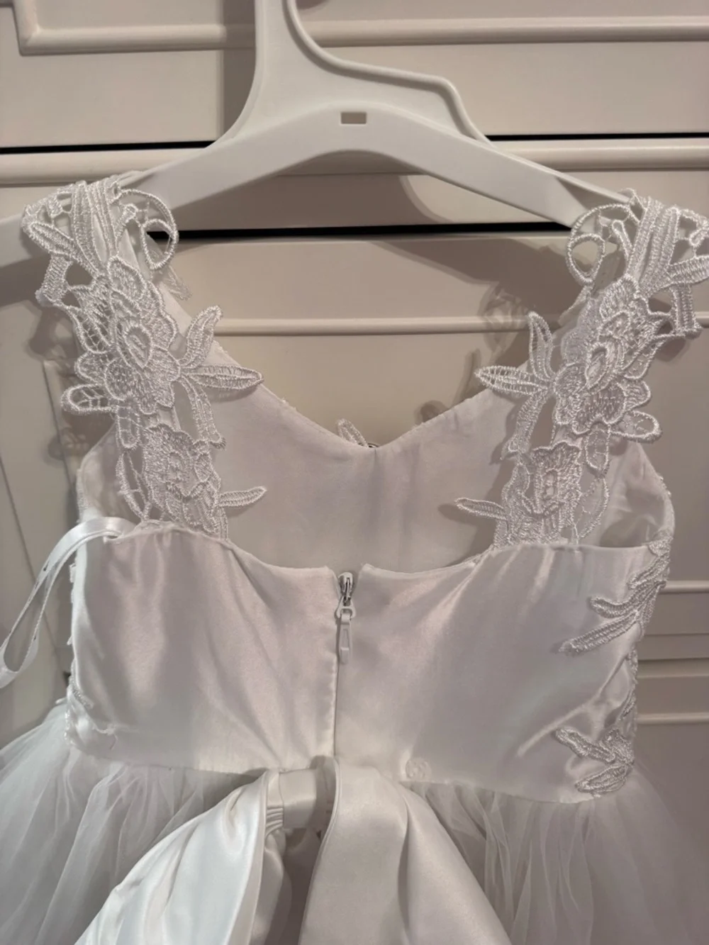 Azazie White Lace Bodice Tulle Flower Girl Dress - Picture 7 of 7